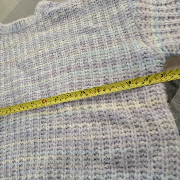 Jessica Simpson Womens Size XS Multicolor Dot Cable Knit Sweater Purple Blue - Picture 5 of 6